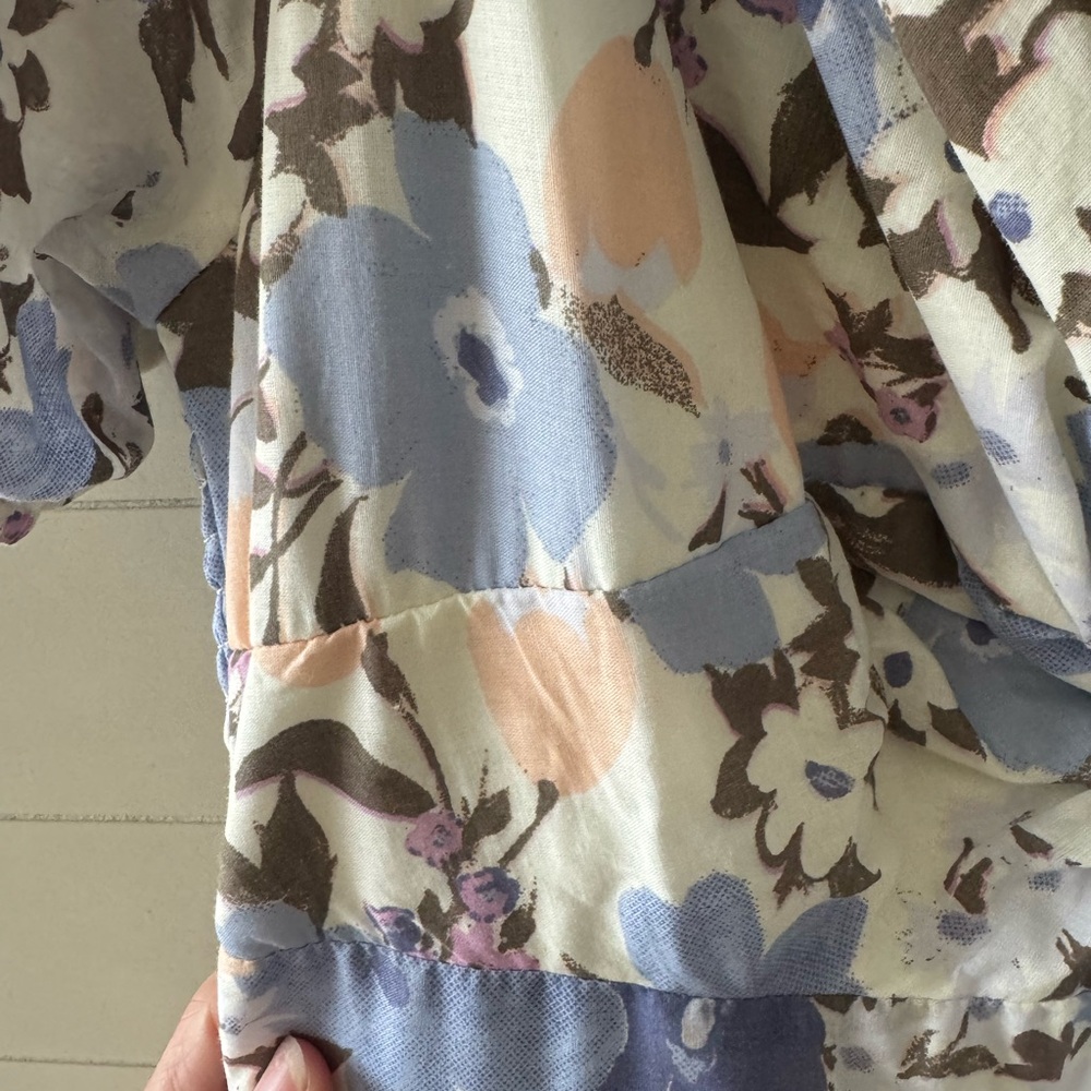 Japna Pastel Floral Maxi Dress with Puff Sleeves - Picture 3 of 4